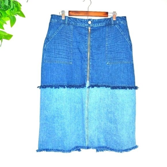 Madewell Dresses & Skirts - Madewell Two Tones Raw Hem Skirt Size 32